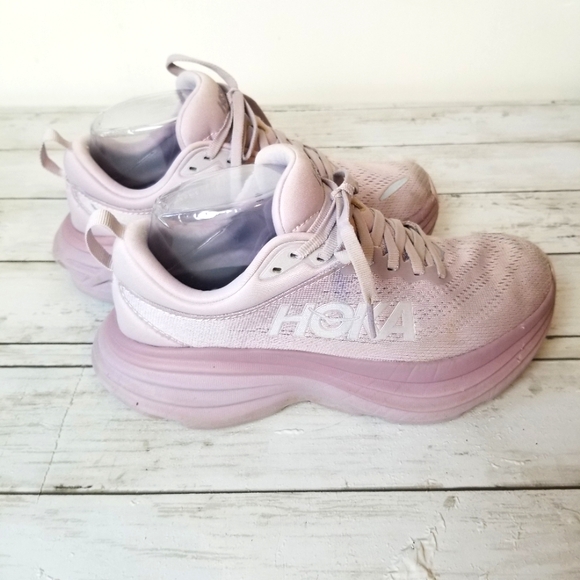 Hoka Shoes - Hoka Bondi 8 Lavender Color Athletic Walking Comfort Running Shoe